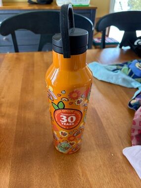 30 Years Orange Stainless Water Bottle with Black Lid corkcicle